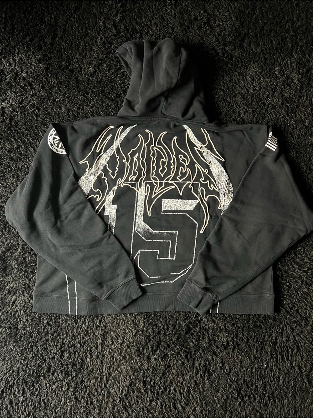Darc Sport Black Crewneck Hoodie with White Graphic '15'